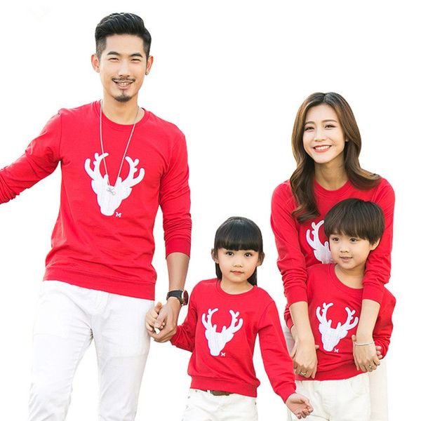 2018 Weihnachten Familie Look Deer Mnommy und mir Kleidung passende Familie Kleidung Sets Mutter Tochter Vater Baby Weihnachten Deer T-Shirt