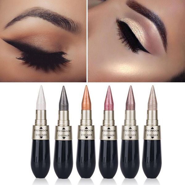 

hengfang black eyeliner pen 1pcs professional 2 in 1 eyes mekeup kit waterproof long lasting shimmer eyeshadow eyeliner