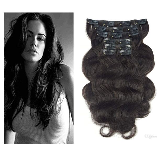 Jet Black Clip In Human Hair Extensions For Women Showjarlly Body