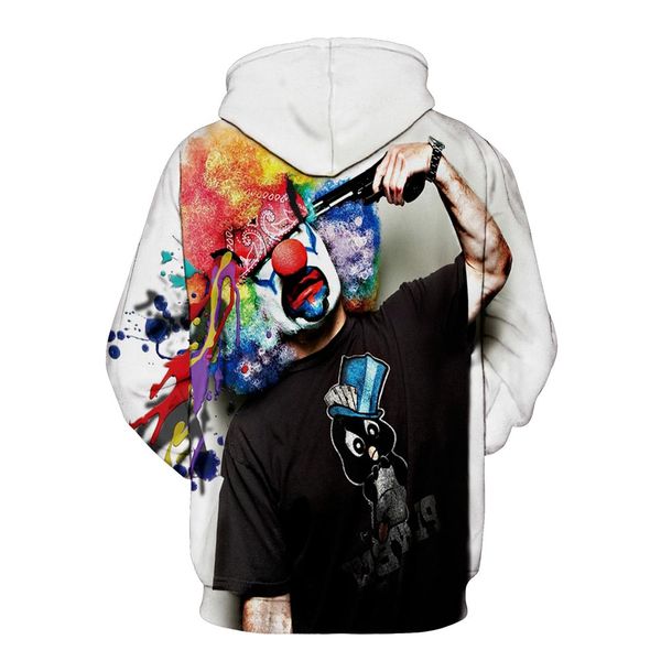 

new autumn winter fashion o-neck men women hoodies with cap print gun clown hooded hoody sweatshirt 3d lovely tracksuits, Black