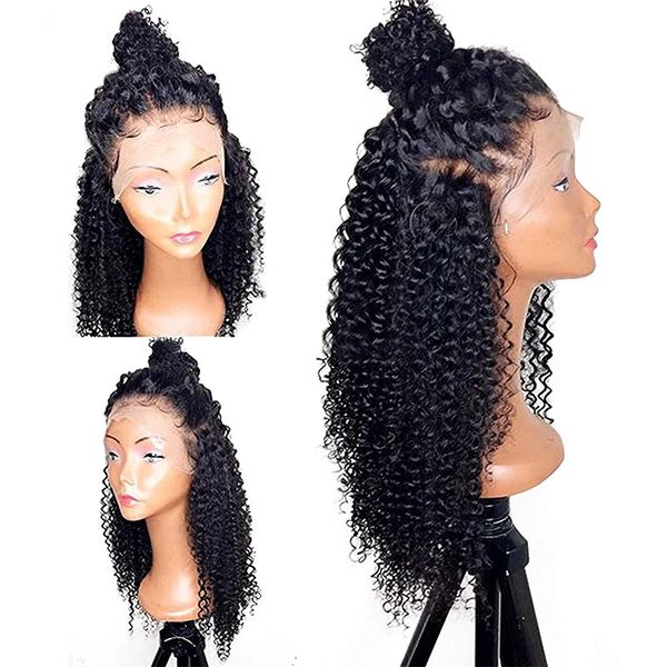 

peruvain hair kinky curly full lace human hair wigs with baby hair pre plucked lace front wigs with bleached knots ing, Black;brown
