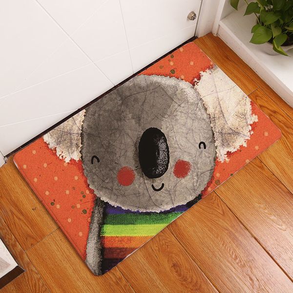 

flannel mat cute bear elephant printed carpets anti-slip floor mats kitchen living room water absorption animal doormat 40x60cm
