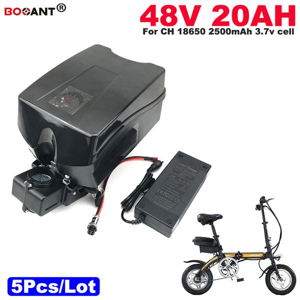 Commercio all'ingrosso libero di trasporto 5pcs / Lot 13S 8P 18650 Batteria al litio E-Bike Batteria 48V 20AH per motore Bafang 1200W + Caricatore 2A