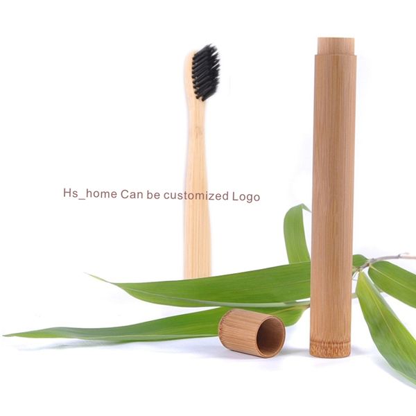 

bamboo tube packaging natural bamboo toothbrush antibacterial anti-mildew customizable logo design packaging box and paste fnsku