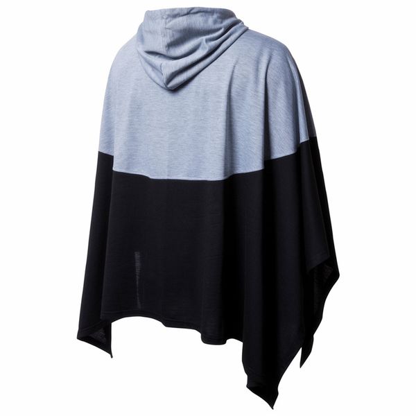 

the new man has a simple, quilted hooded cloak, Black