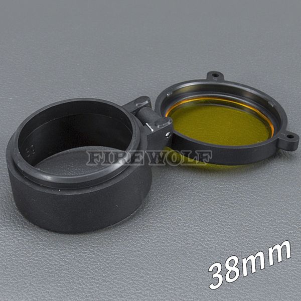 

38mm Flashlight Cover Scope Cover Rifle Scope lens Cover Internal diameter 38mm Transparent yellow glass hunting
