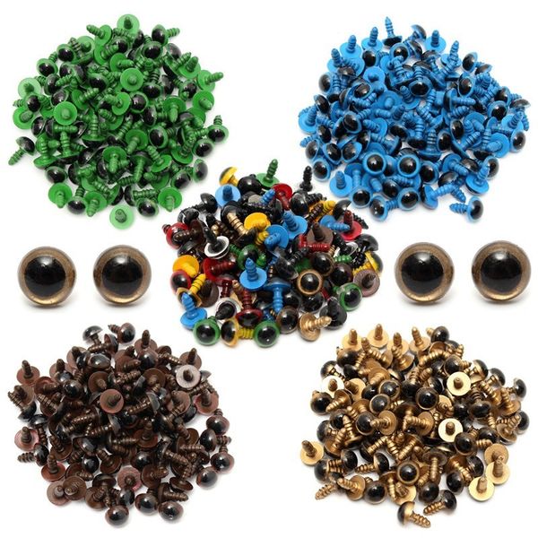 

jimitu 80pcs/40pair 10mm color-mix plastic safety eyes for teddy bear stuffed toy snap animal puppet doll craft diy accessories