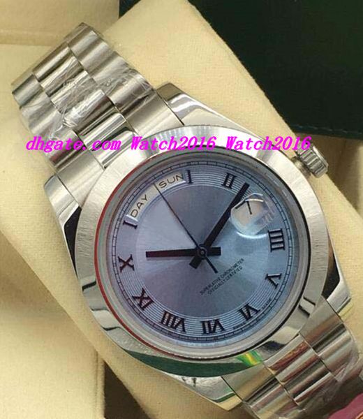 

new style luxury watches ii platinum 41mm ice blue concentric roman dial 218206 automatic fashion men's watch wristwatch