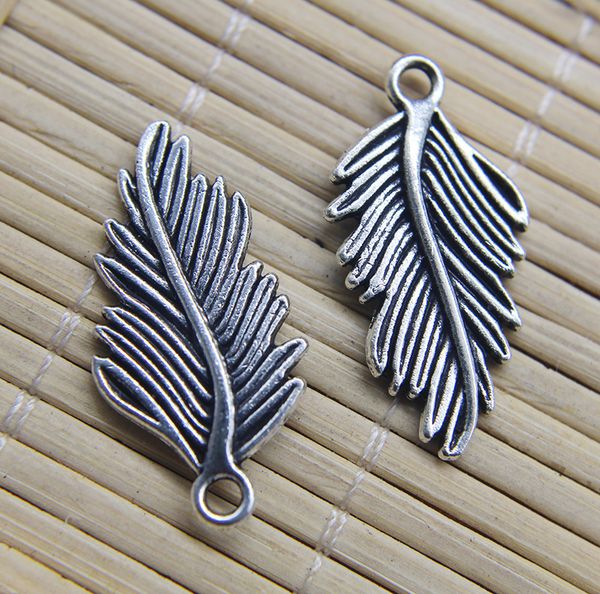 

wholesale 100pcs leaves retro ancient silver alloy charm pendant jewelry findings jewelry making diy gift 29*14mm, Bronze;silver