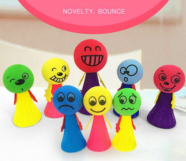 

Bounce people 6.5cm 9cm Decompression toy Creative Children's Finger Toy Novelty Bounce Little Person Colorful Elfs kids gift