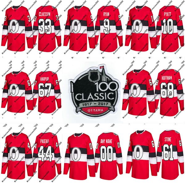 

67 Ben Harpur Jersey 2018 Season 100th Classic 33 Fredrik Claesson 72 Thomas Chabot 29 Johnny Oduya Ottawa Senators Custom Hockey Jerseys