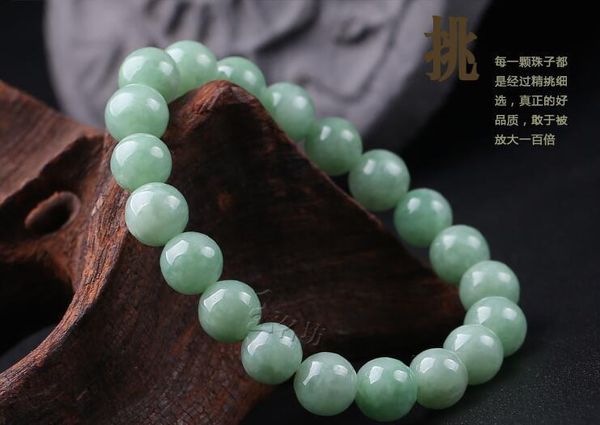 

100% natural a stone stoneite green 10mm bead beads bangle bracelet, Golden;silver