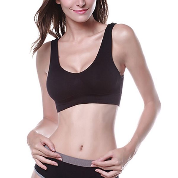 

women slim fit yoga sport vest bras underwear unpadded seamless bras, White;black
