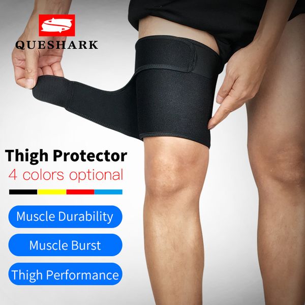 

1pcs sport thigh guard protection leg pads support fitness leggings sports safety thighs legguards, Black