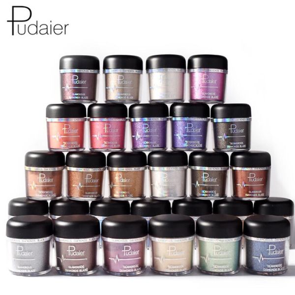 Sombra de Olho Glitter Pigmentos Em Pó Sombra de Olho Fácil de Usar Shimmer Cosméticos Em Pó À Prova D 'Água Make Up Única Cor Metálica