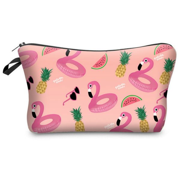 

fruit flamingos cosmetic bag pigital printing cute gift for girls women makeup bags travel ladies pouch