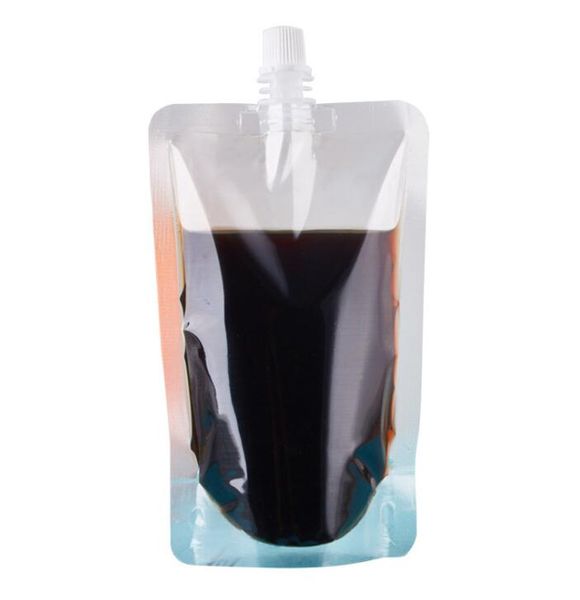 

portable stand-up plastic drink packaging bag spout pouch for juice milk coffee beverage liquid packing bag drink pouch