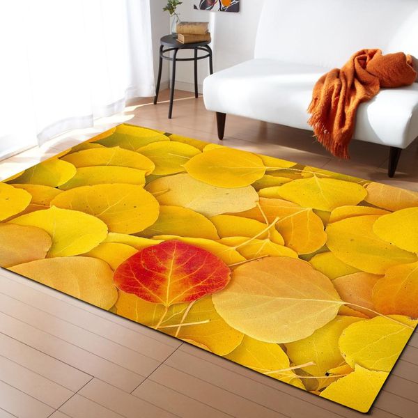 Zeegle 3d Leaf Pattern Large Size Carpets For Living Room Soft Carpets For Children Anti Slip Bedroom Mats Bedside Rugs Kids Rug Residential Carpet