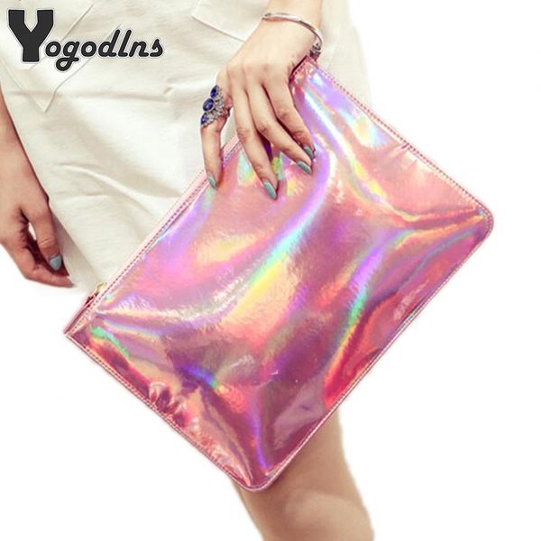 

2018 fashion women messenger bags ladies envelope clutches handbag laser women bags designer clutch bag