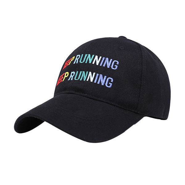 

2018 new letter baseball caps keep running embroidery hats hip hop solid snapback cap summer autumn costume accessories, Blue;gray