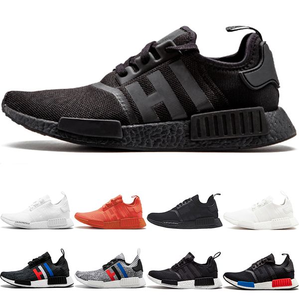 

wholesale nmd r1 running shoes og japan triple black white solar red oreo men women designer trainer sport sneaker size 5-11, White;red
