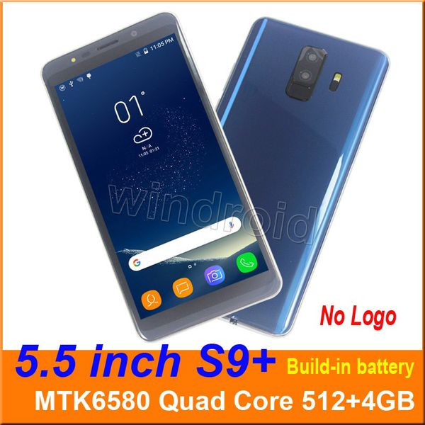 

5.5 inch s9 Plus Quad Core MTK6580 Android 6.0 Smart phone 4GB Dual SIM camera 5MP 480*960 3G WCDMA Unlocked Mobile Gesture wake Free DHL