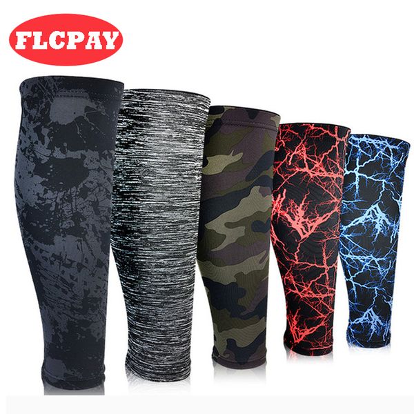 

1 pcs camouflage compression elastic cycing shin guards protector leg calf sleeves for outdoor tennis hiking climbing shinguards, Black