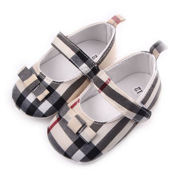 

children kids girls grid bowknot shoes first walkers bebes zapatos ninas newborn baby toddlers shoes