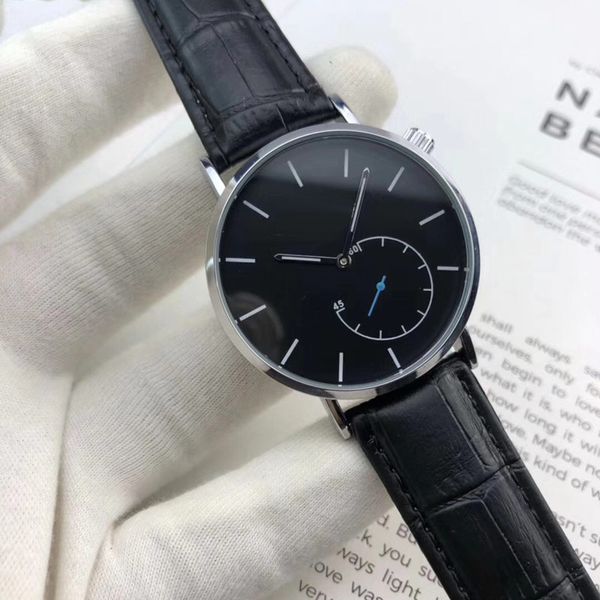 

маленький циферблат работает мужские модные часы кожаный ремешок человек случайные наручные часы для мужчин подарок роскошные часы водонепро, Slivery;brown