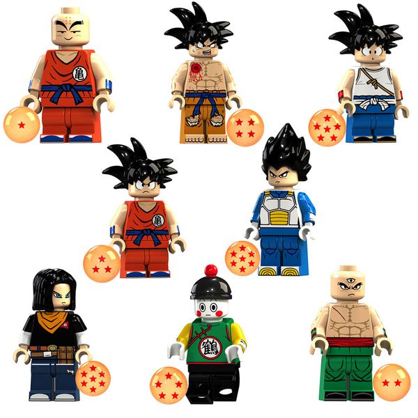 

Dragon Ball Z Super Saiyan Son Goku Vegeta Krillin Chiaotzu Tien Shinhan Bardock Toy Figure Building Block