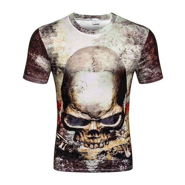 

2018 new casual tee harajuku summer 3d t shirts hip hop graphic print skull t-shirt 3d tshirt for men wholesale, White;black