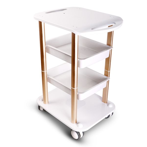 

elitzia ettro5 beauty salon furniture trolley spa styling pedestal rolling cart two shelf abs aluminum