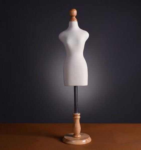 

wholesale 1pc wooden manikin sewing or jewellery mannequin profissional,1:2 scale jersey,bust with button wooden,mini small size.m00020, Black