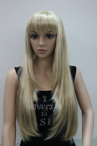 Fashion Wig Beautiful Golden Blonde With Bleach Blonde Long