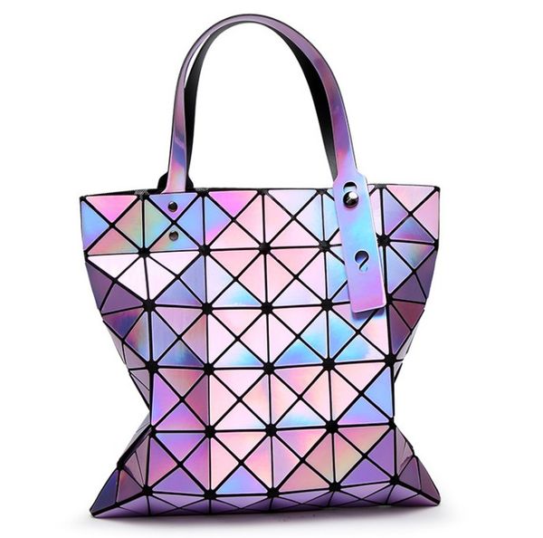 

women's hologram bag laser silver geometry handbag geometric folding shoulder bag large capacity qualited bag ing