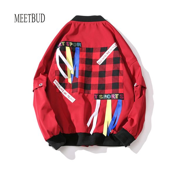 

meebbud new brand spring autumn men jacket casual new character with the decoration large size fashion black red lattice meet654, Black;brown