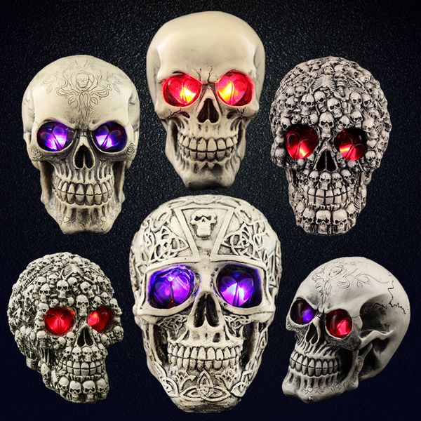 

selling resin luminous skull halloween decorative