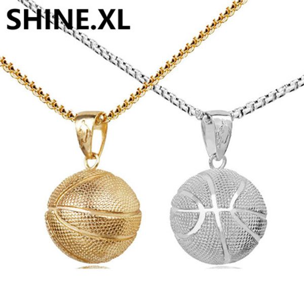 

Баскетбол Ожерелье Золото Цепи Из Нержавеющей Стали Женщины Мужчины Спорт Хип-Хо