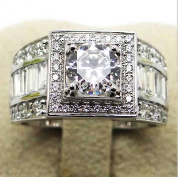 choucong Sz 7-13 благородные ювелирные изделия мужчины Алмаз 925 стерлингов заполнены обручальное кольцо кольцо подарок бесплатная доставка