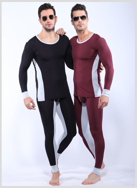 

new underwear winter mens warm thermal underwear add wool long johns set thermal sets men thick lingerie bodysuit, Black;brown