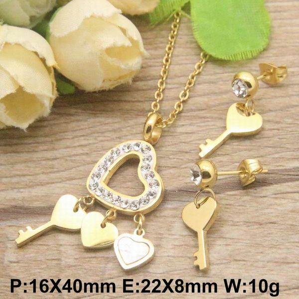 

stainless steel vintage jewelry gold color earrings +necklace sets for women supernova sales sewebfbh, Silver