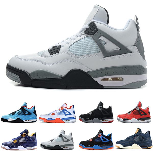 

4 4s Travis Scotts Cactus Jack Mens Basketball Shoes Raptors Tattoo Denim Eminem Pure Money Fear Pack men sports sneakers designer trainers