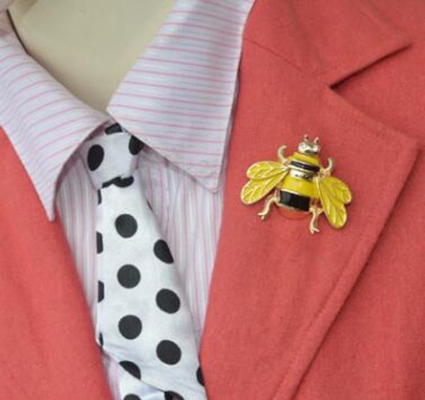 

crystal clothing brooch retro cute bee pearl pin alloy gemstone brooch europe fashion jewelry women gifts, Gray