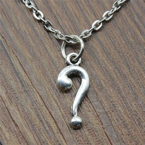 

wysiwyg 5 pieces металлические цепи ожерелья подвески ожерелье женщины question mark 18x8mm n2-b13514, Silver