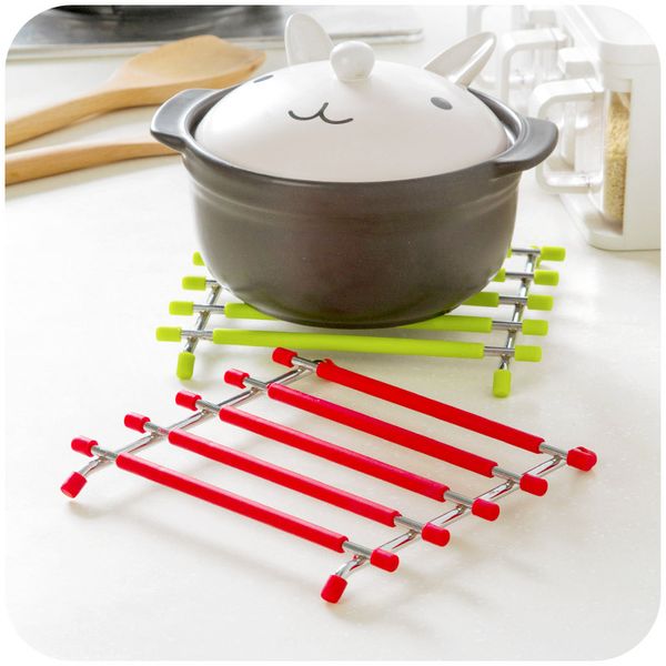 

20pcs/lot stainless steel silicone mat for pot heat insulation dining table mats placemats green/red pad placemat creative