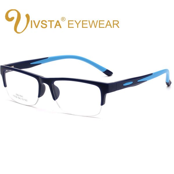

ivsta tr90 men glasses cyele half rim eyeglasses frame flexbile silicone optical frame football goggle prescription lenses, Silver