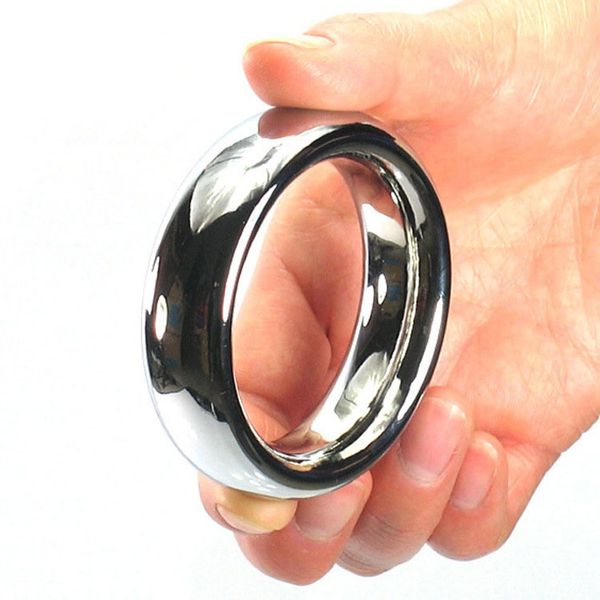 Top anello per pene in acciaio inossidabile 40/45 / 50mm anelli per cazzi in metallo pesante ritardare l'eiaculazione spray penisring cockring giocattoli del sesso per gli uomini Y1892804