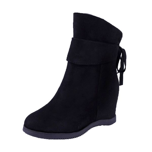 

2018 autumn and winter new thick red black in the fashion women's boots boots plus size shoes for women
