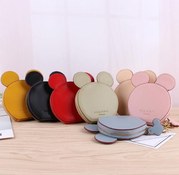 

7 color Happy Dream Coin Purse Ears Coin Purse Zipper Mini Wallet round ears Gilrs Kids Card Holder Students Small zipper wallet KKA5878