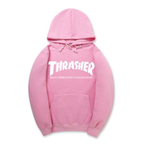 thrasher felpa rosa con rose